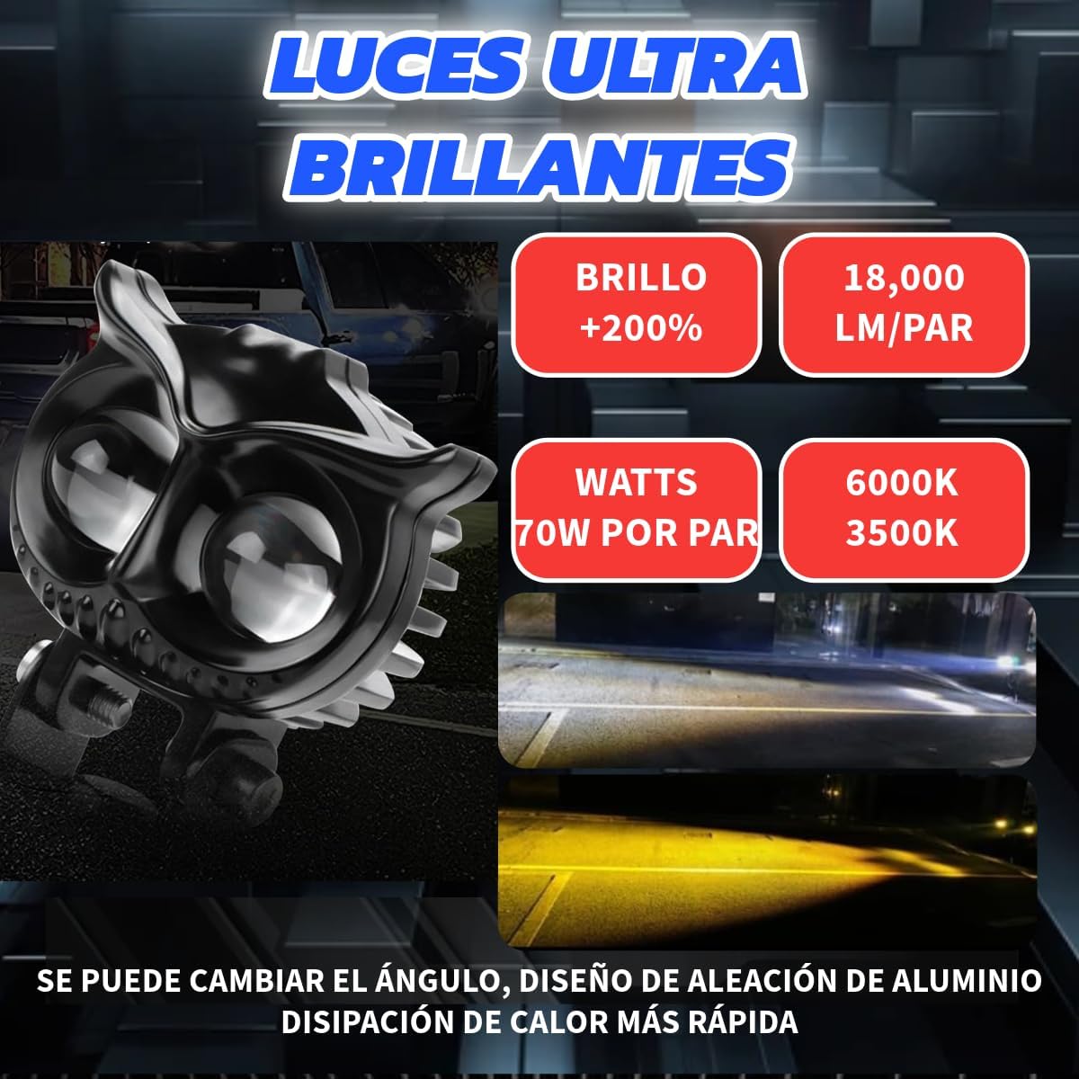 Luces antiniebla LED para motocicleta